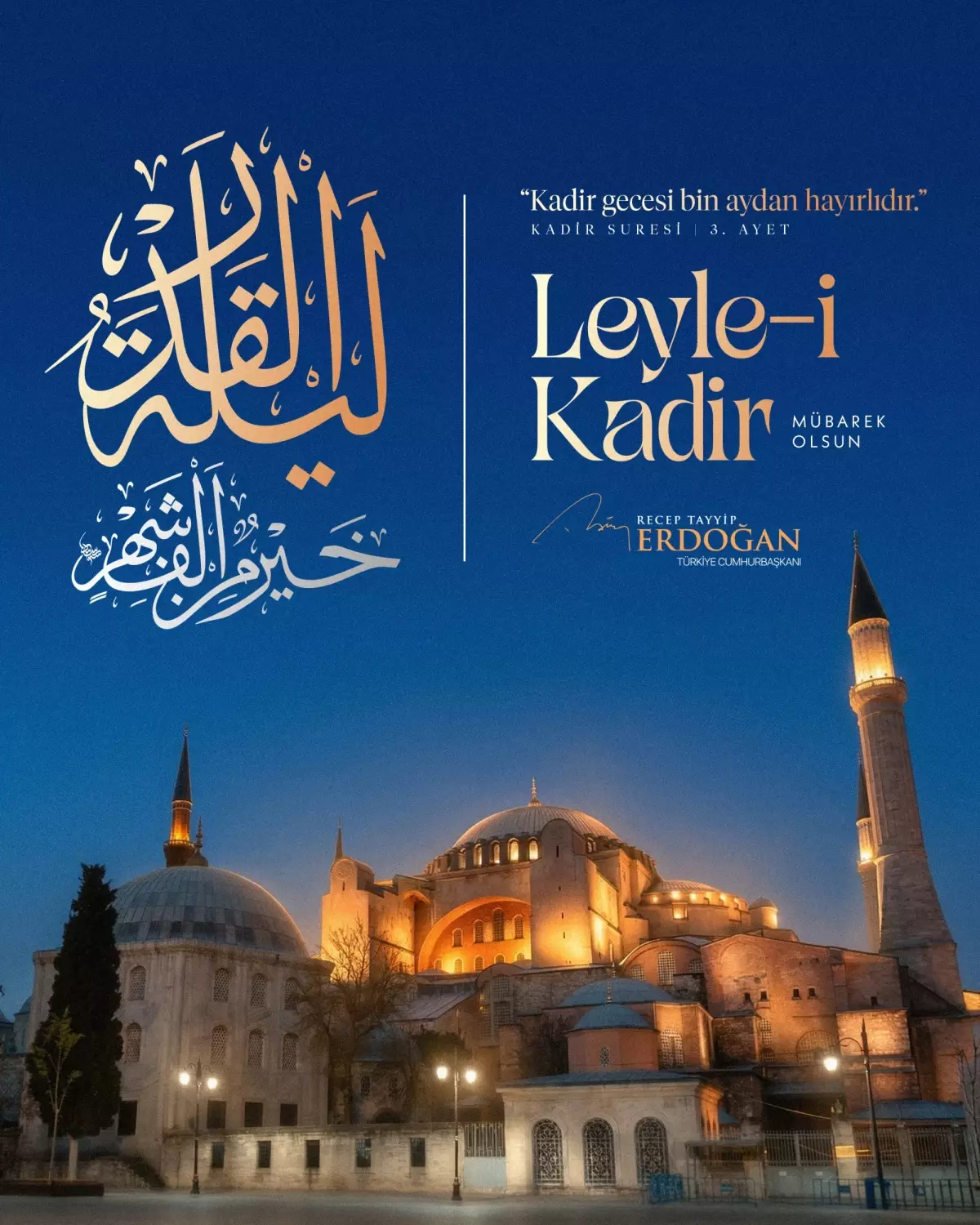 Kadir Gecesi'nde Cumhurbaşkanı Erdoğan'dan Barış ve Huzur Dileği