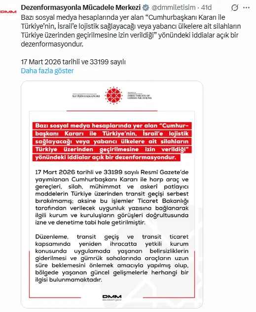 İlgili sosyal medya paylaşımı