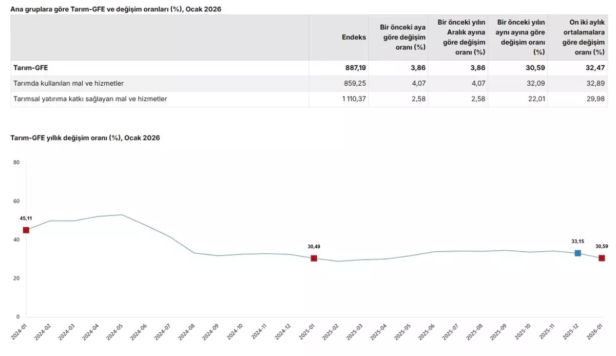 Tarımda Girdi Maliyetleri Ocak 2026'da Rekor Seviyeye Ulaştı
