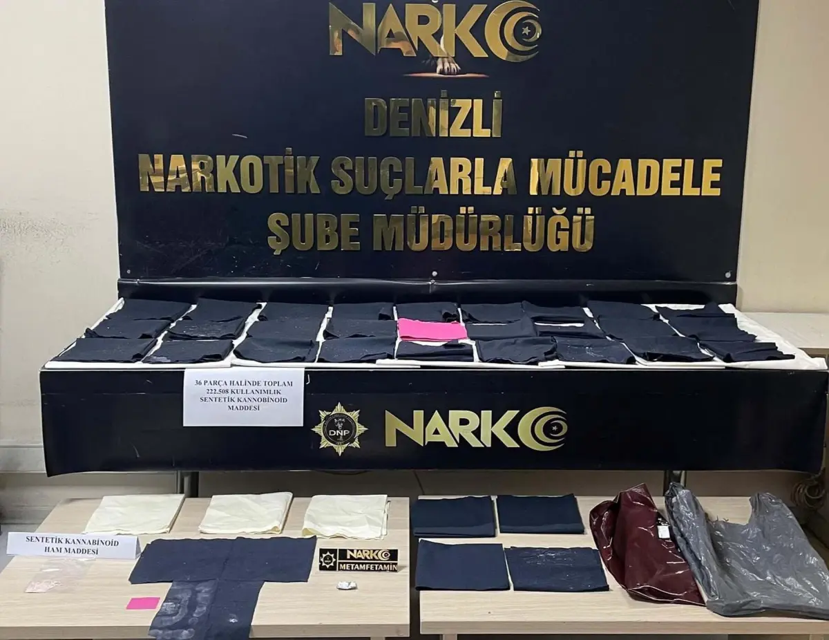 Denizli'de 222.508 Kullanımlık Sentetik Kannabinoid Ele Geçirildi, 3 Şüpheli Tutuklandı