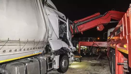 Kaza sonrası otoyol görüntüsü