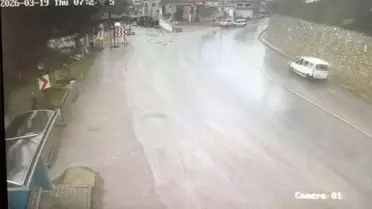 Kaza anının güvenlik kamerası görüntüsü
