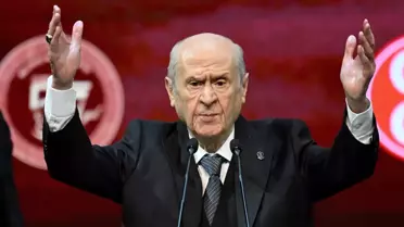 Bahçeli konuşması sırasında çekilmiş fotoğraf