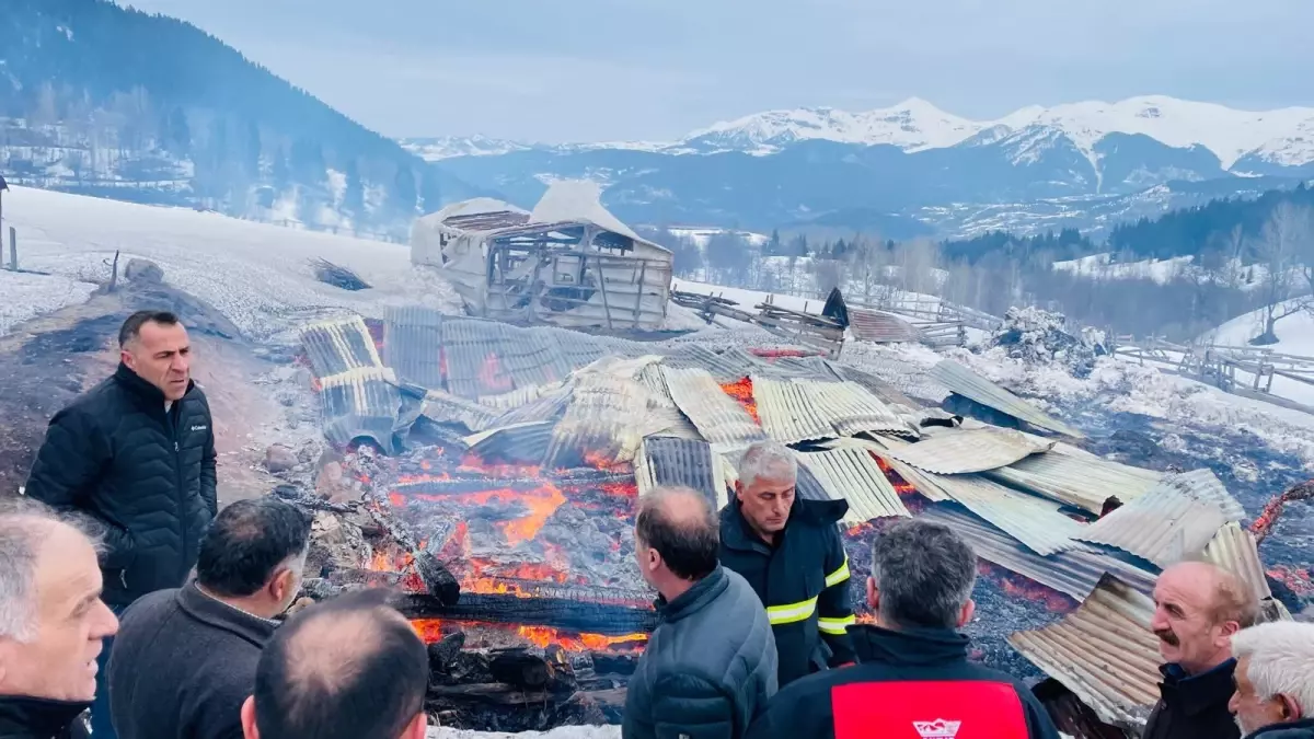 Şavşat’ta Çıkan Yangın 1 Ev ve 2 Ahırı Yok Etti, Hayvanlar Zor Günlerden Kurtarıldı