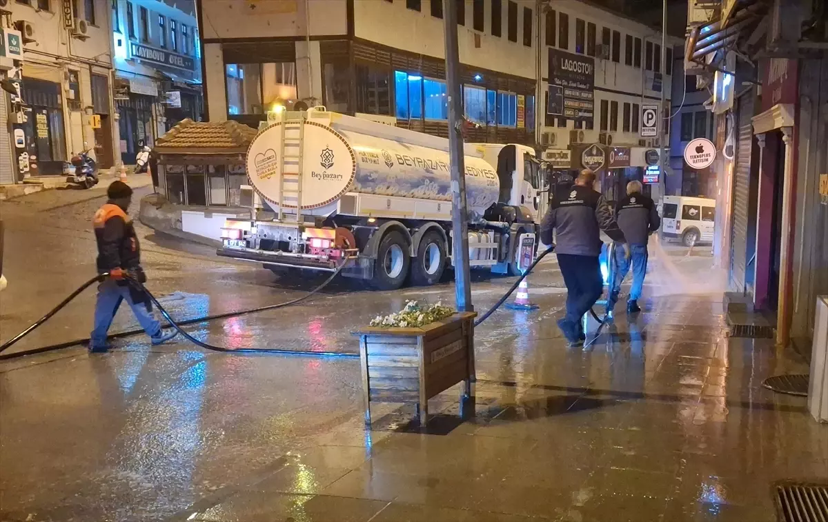 Beypazarı'nda Bayram Öncesi Sokak Temizliği Hızla Tamamlandı