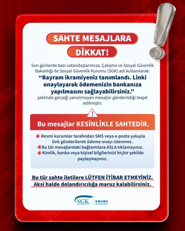 Sahte mesaj örneği