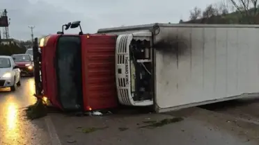 Kaza sonrası kamyonun durumu