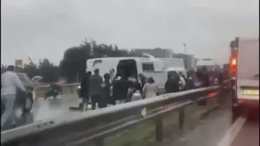 Kaza sonrası yol durumu