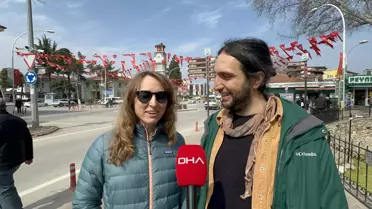 Can ve Canan leylek çifti yuvalarına dönerken