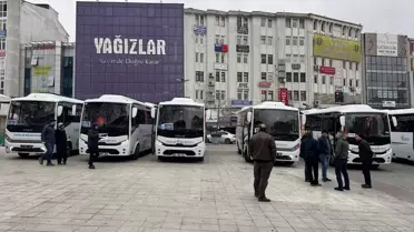 Belediye otobüsü mezarlıkta