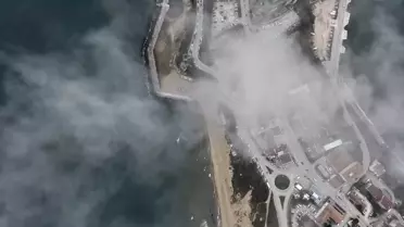 Drone ile Sinop sisli manzara