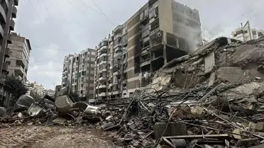 İsrail saldırısı sonrası yıkılan bölge