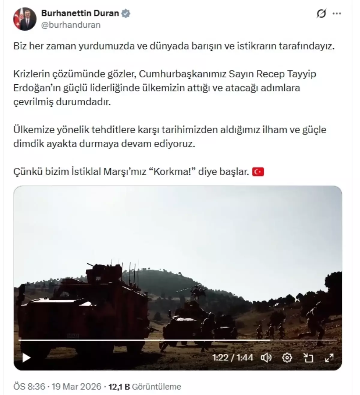 İletişim Başkanı Duran'dan Barış ve İstikrar Vurgusu: Liderliğin Önemi
