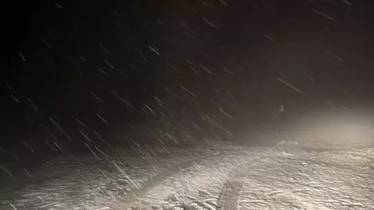 Karla kaplı Lapseki manzarası