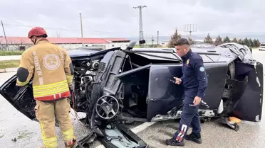 Takla atan otomobilin görüntüsü