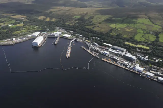 Faslane üssünün dış görünüşü