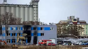 Yangın sonrası hasar görmüş Elbit Systems fabrikası