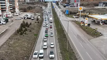 Kırıkkale’de yoğun trafik görüntüsü