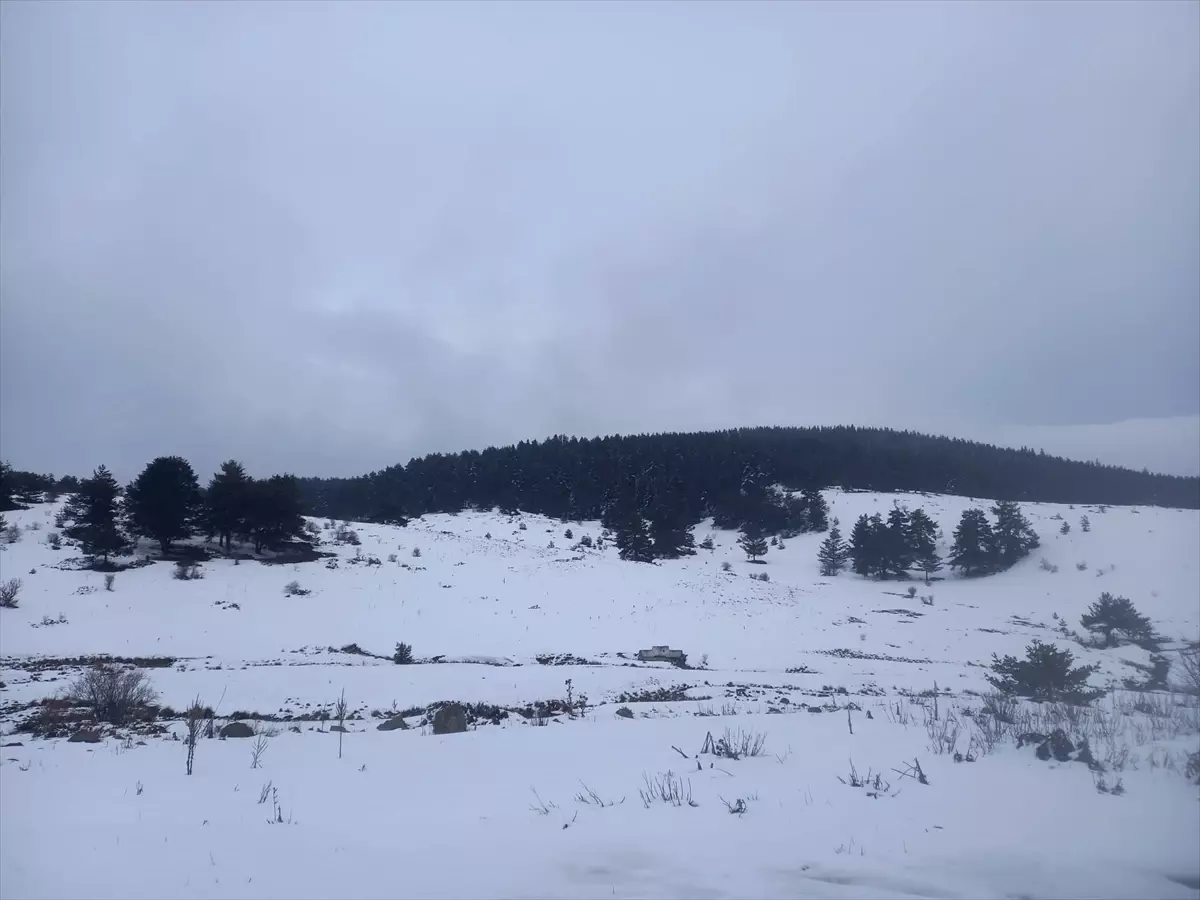 Çankırı Orta’da Şiddetli Kar Yağışı Köyleri Beyaz Örtüye Büründü