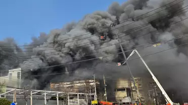 Yangın sonrası fabrikanın yıkılmış bölümü