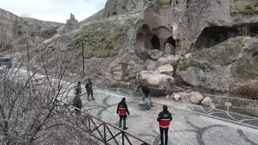 Kayseri Soğanlı Vadisi'nde düşen kaya