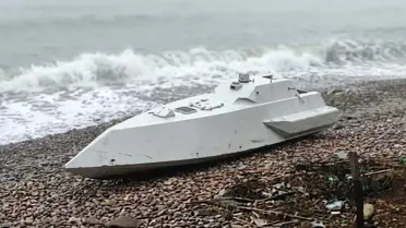 İnsansız deniz aracının yakın çekim fotoğrafı