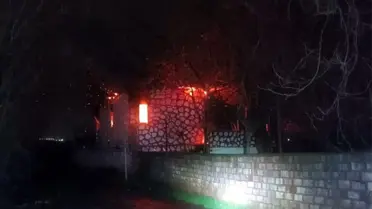 Yangının söndürülmesi anı