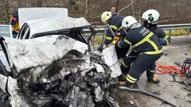 Kaza sonrası araçların görüntüsü