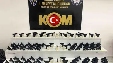 Konya'da Büyük Silah Kaçakçılığı Operasyonu: 250 Tabanca ve 617 Parça Ele Geçirildi