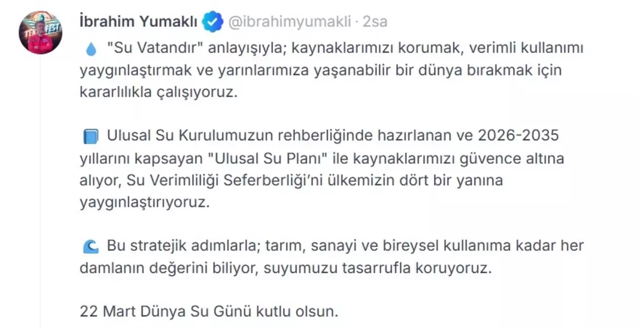 Ulusal Su Planı ile Türkiye’de Su Tasarrufu Yeni Bir Döneme Giriyor