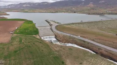 Kırkat Göleti'nde yağış sonrası su dolmuş görüntüsü