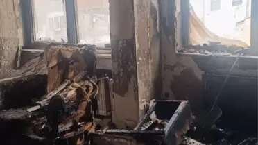 Yangın söndürülürken itfaiye ekipleri