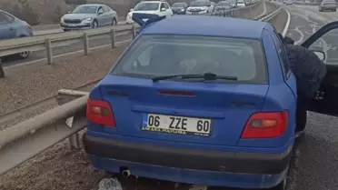 El freni çekilmeyen otomobilin çarpışma anı