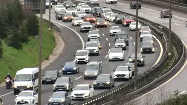 TEM Otoyolu'nda bayram dönüşü trafiği