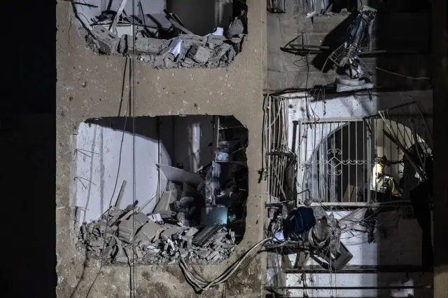 Saldırı sonrası yıkım görüntüsü