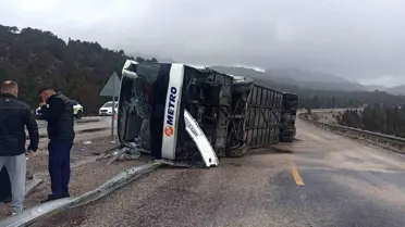 Kaza sonrası otobüs