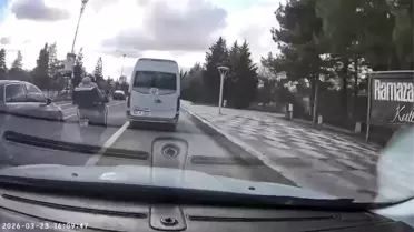 Motosiklet sürücüsünün tehlikeli anları