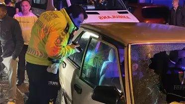 Kazaya karışan otomobilin fotoğrafı