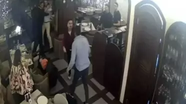 Kavga anı güvenlik kamerası görüntüsü