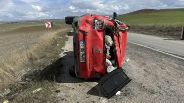 Devrilen otomobilin görüntüsü