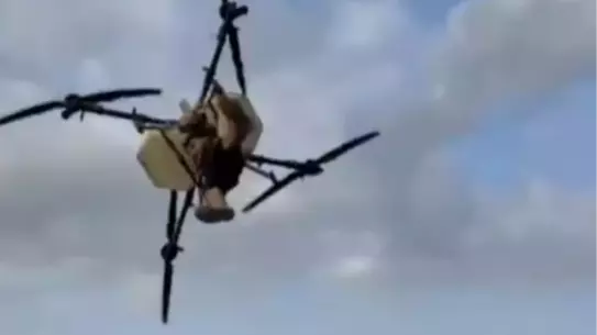 Dronun düşüş anı kaydedildi