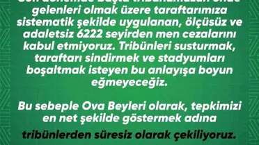 Tribün çekilişi sonrası Ova Beyleri