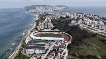 Stadyumda hazırlık çalışmaları