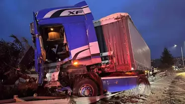 Kaza anındaki tır fotoğrafı