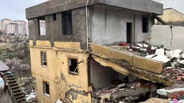 Çöken binanın öncesi ve sonrası görüntüsü