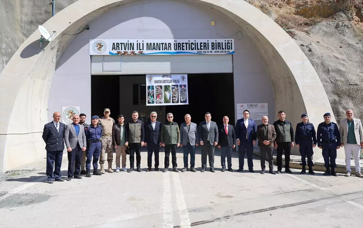 Artvin Valisi Turan Ergün, Ballıüzüm Köyündeki Mantar Üretim Tesislerini İnceledi