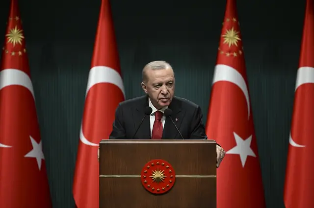 Kabine toplantısı sırasında Erdoğan