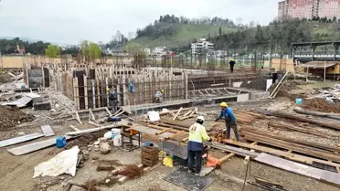 Spor kompleksi inşaatı sırasında çekilmiş fotoğraf