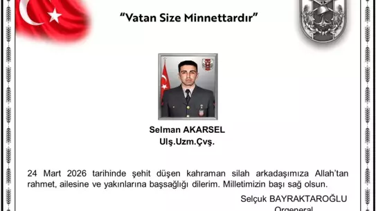 Ağrı'da Asker Kaza Sonucu Şehit Oldu: MSB Açıklaması