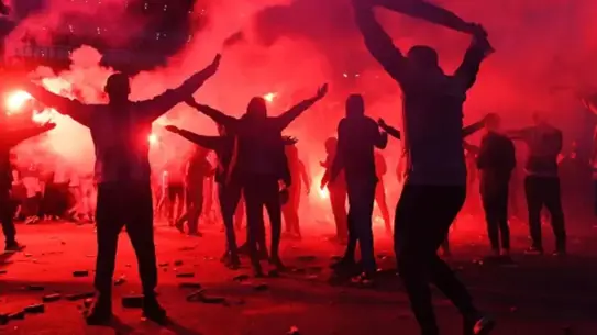 Hearts takımının kutlama anı